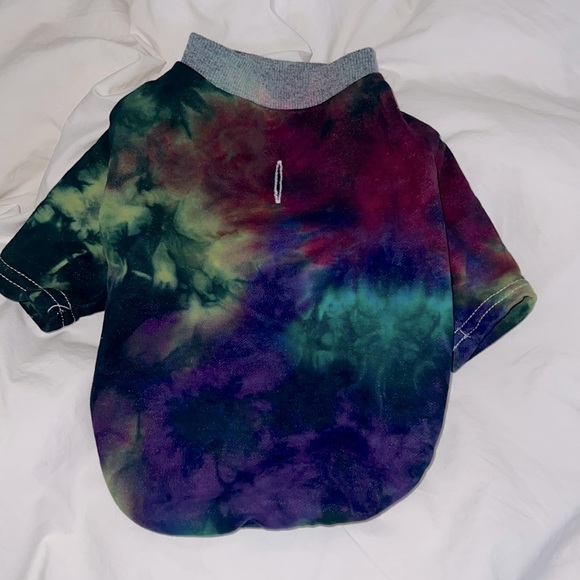 Love Thy Beast Tie Dye Doggy Tee, Deep Sea Tee in Small - Picture 4 of 6